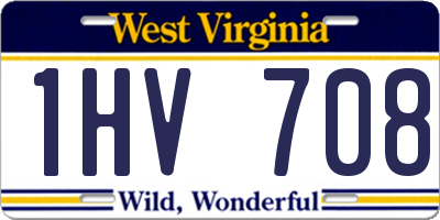 WV license plate 1HV708