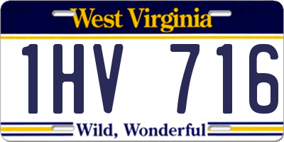 WV license plate 1HV716