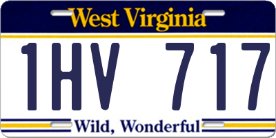 WV license plate 1HV717