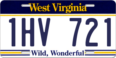 WV license plate 1HV721