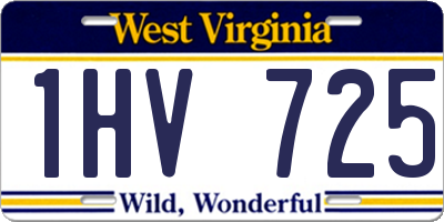 WV license plate 1HV725