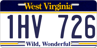 WV license plate 1HV726