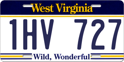 WV license plate 1HV727