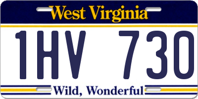 WV license plate 1HV730