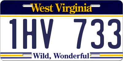 WV license plate 1HV733
