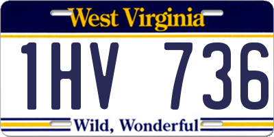 WV license plate 1HV736