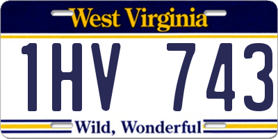 WV license plate 1HV743