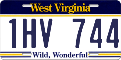 WV license plate 1HV744