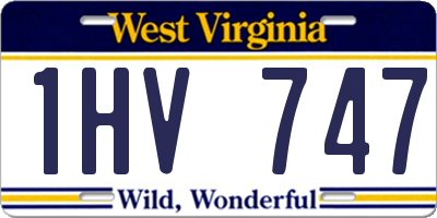 WV license plate 1HV747