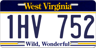 WV license plate 1HV752