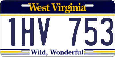WV license plate 1HV753