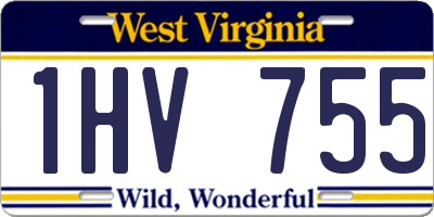 WV license plate 1HV755