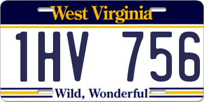 WV license plate 1HV756