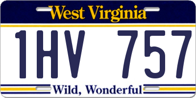 WV license plate 1HV757