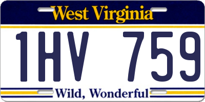 WV license plate 1HV759