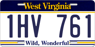 WV license plate 1HV761