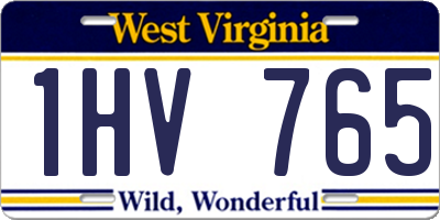 WV license plate 1HV765