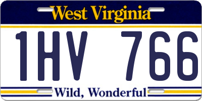 WV license plate 1HV766