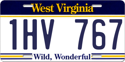 WV license plate 1HV767