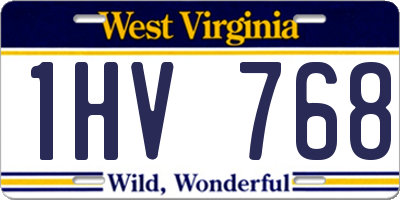 WV license plate 1HV768