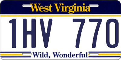 WV license plate 1HV770