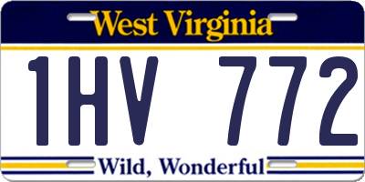 WV license plate 1HV772