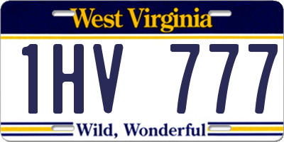 WV license plate 1HV777