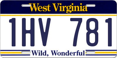WV license plate 1HV781