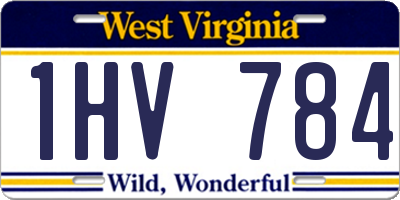 WV license plate 1HV784