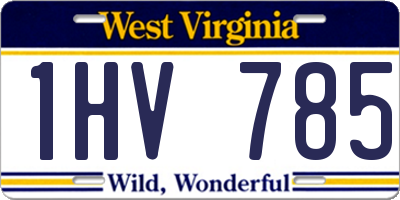 WV license plate 1HV785