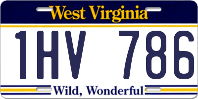 WV license plate 1HV786