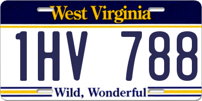 WV license plate 1HV788