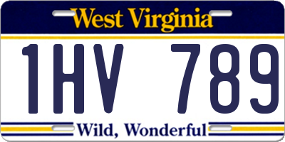 WV license plate 1HV789