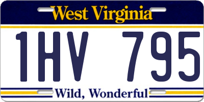 WV license plate 1HV795