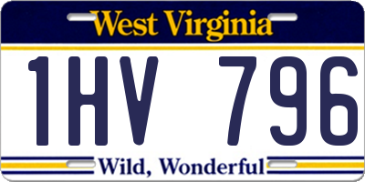 WV license plate 1HV796