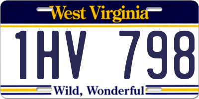 WV license plate 1HV798