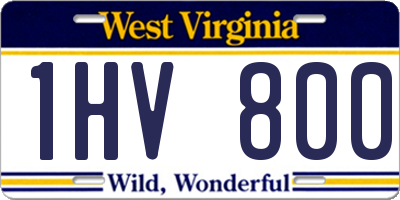 WV license plate 1HV800