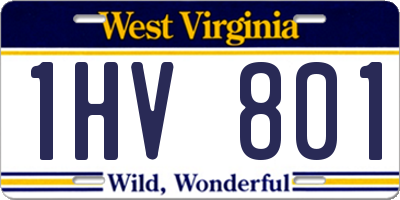 WV license plate 1HV801