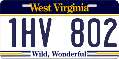 WV license plate 1HV802