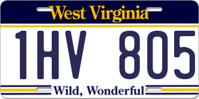 WV license plate 1HV805