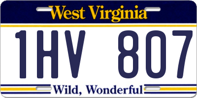 WV license plate 1HV807
