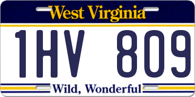 WV license plate 1HV809