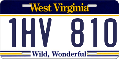 WV license plate 1HV810