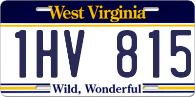 WV license plate 1HV815