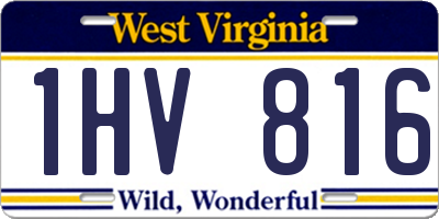 WV license plate 1HV816
