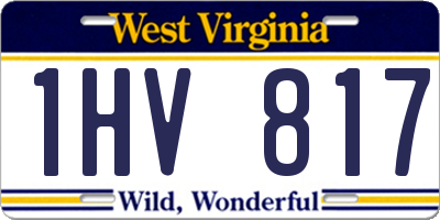 WV license plate 1HV817