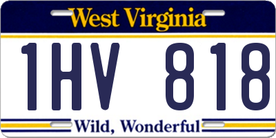 WV license plate 1HV818