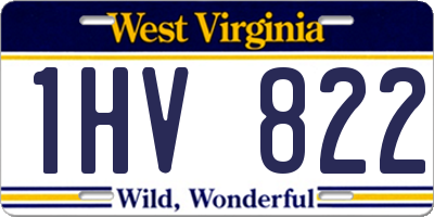 WV license plate 1HV822