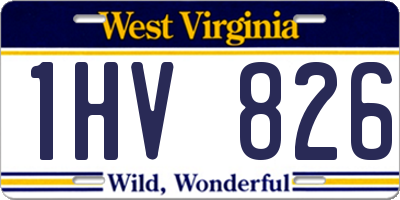 WV license plate 1HV826