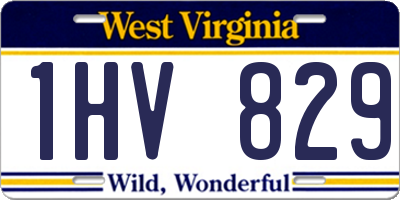 WV license plate 1HV829